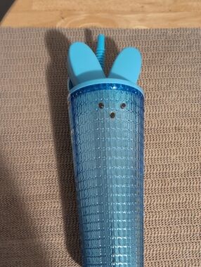 Peeps Blue Bunny-Ear Textured Tumbler w/Straw New